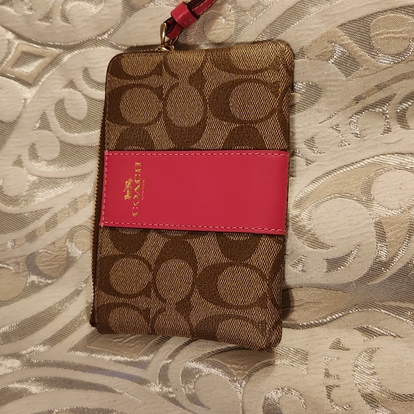 Like new pink coach backpack along with wristlet and small wallet - Picture 10 of 12